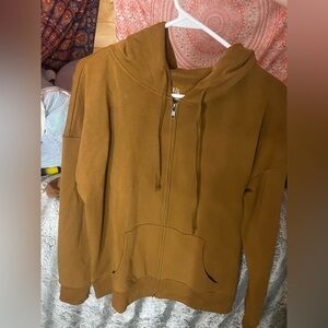 Brown Cotton Zip up